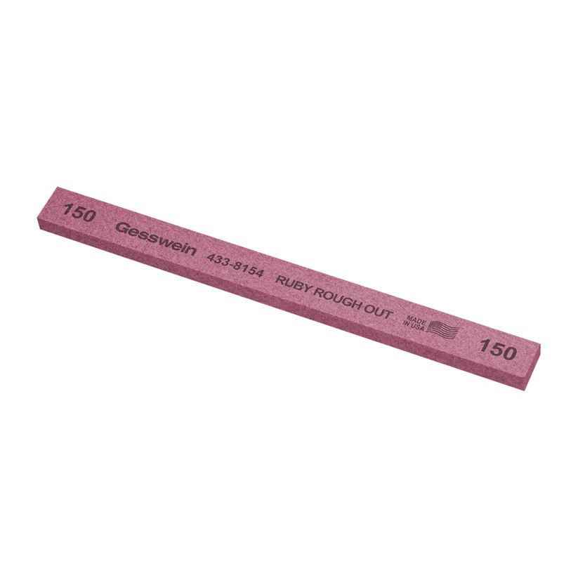 Gesswein® Ruby Rough Out Stones - 1/2" x 1/4" x 6", 150 Grit  (Pkg. of 12)