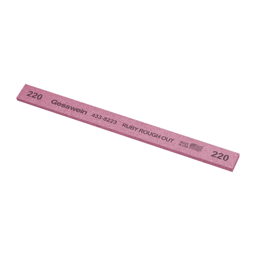 Gesswein® Ruby Rough Out Stones - 1/2" x 1/8" x 6", 220 Grit  (Pkg. of 12)
