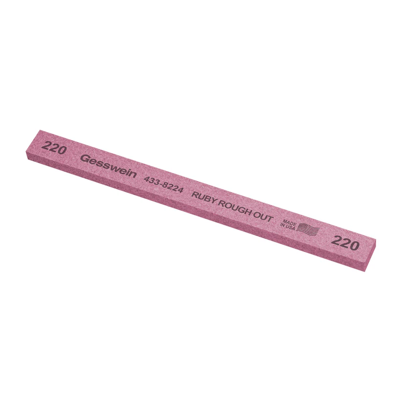 Gesswein® Ruby Rough Out Stones - 1/2" x 1/4" x 6", 220 Grit  (Pkg. of 12)