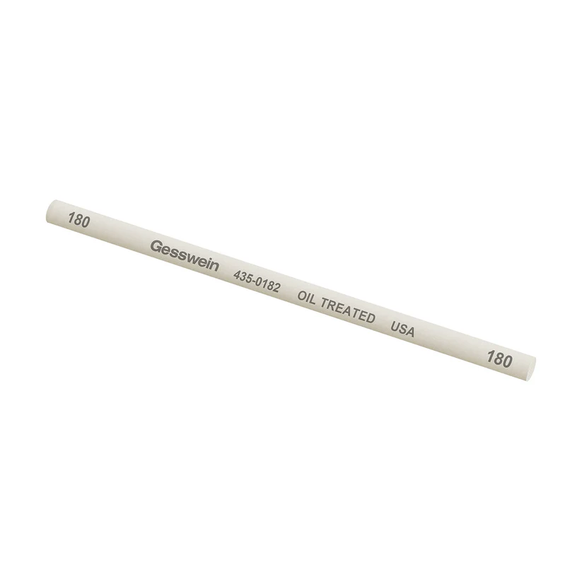 [435-0182] Gesswein® Oil-Treated Stones - 1/4" x 6" Round, 180 Grit  (Pkg. of 6)