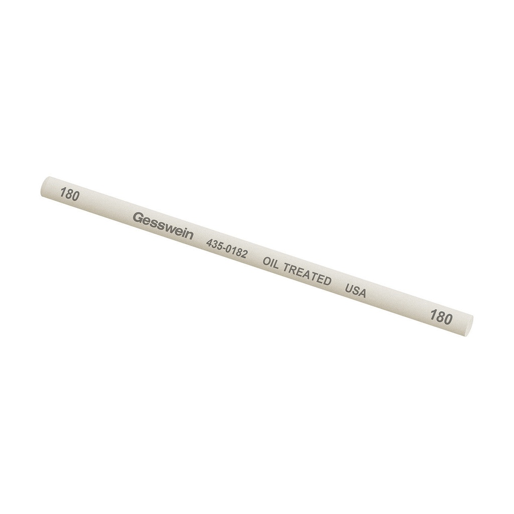 [435-0182] Gesswein® Oil-Treated Stones - 1/4" x 6" Round, 180 Grit  (Pkg. of 6)