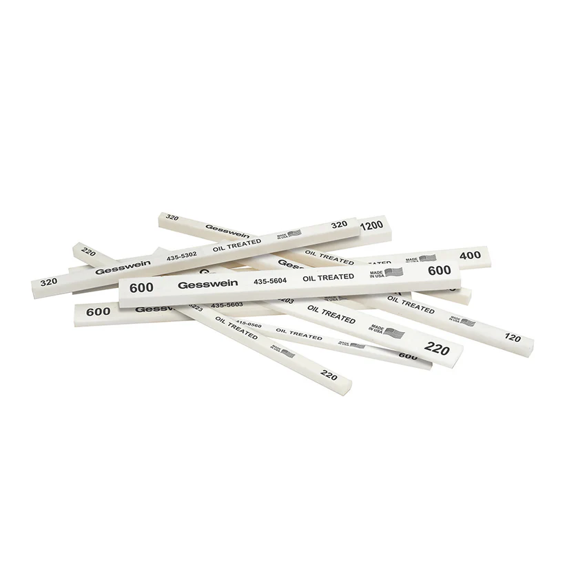 Gesswein® Oil-Treated Stones - 1/4" x 1/8" x 6", 120 Grit  (Pkg. of 12)