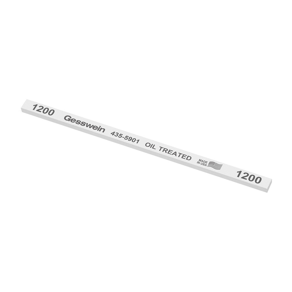 [435-5101] Gesswein® Oil-Treated Stones - 1/4" x 1/8" x 6", 120 Grit  (Pkg. of 12)