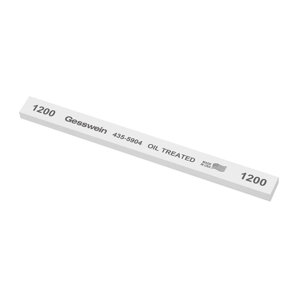 [435-5104] Gesswein® Oil-Treated Stones - 1/2" x 1/4" x 6", 120 Grit  (Pkg. of 12)