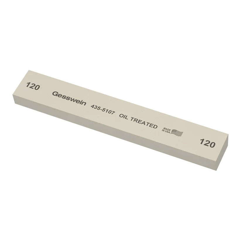 [435-5107] Gesswein® Oil-Treated Stones - 1" x 1/2" x 6", 120 Grit  (Pkg. of 6)