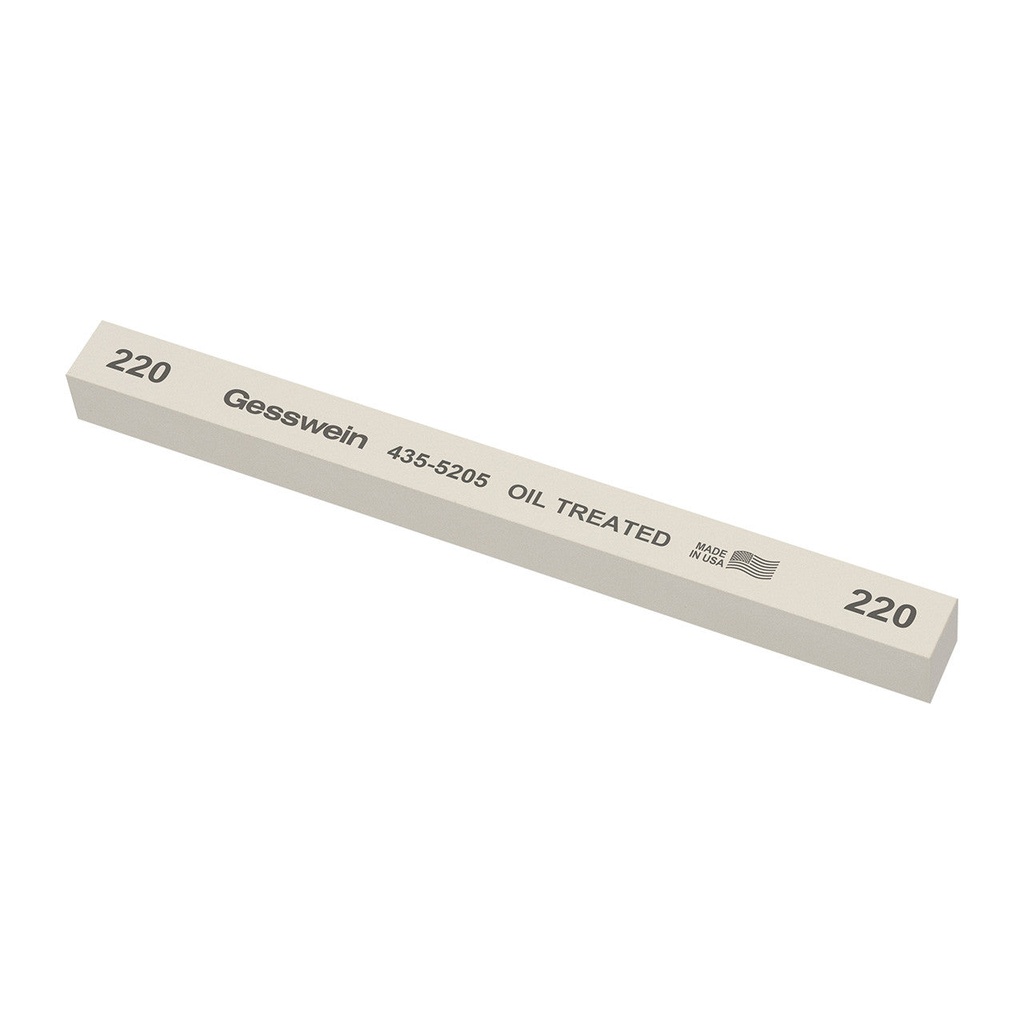 [435-5205] Gesswein® Oil-Treated Stones - 1/2" x 1/2" x 6", 220 Grit  (Pkg. of 6)