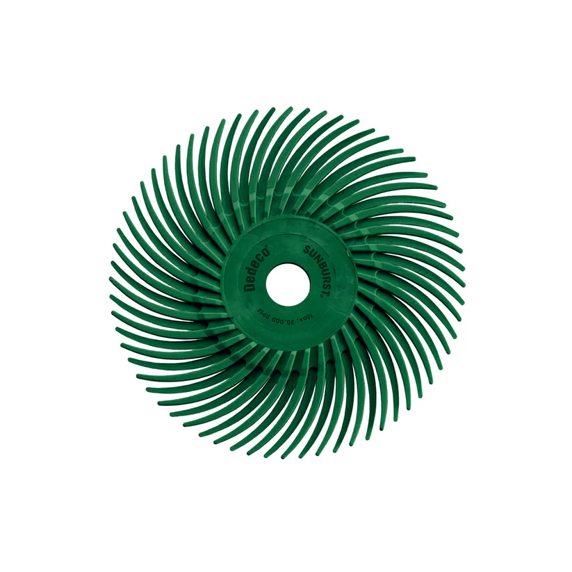 [145-5222] Dedeco® SUNBURST® Radial Discs - 3" (3/8" Center Hole) - 50 grit (Pkg. of 12)