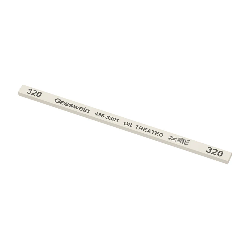 [435-5301] Gesswein® Oil-Treated Stones - 1/4" x 1/8" x 6", 320 Grit  (Pkg. of 12)