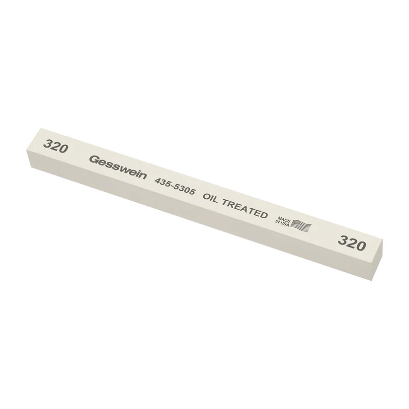 [435-5305] Gesswein® Oil-Treated Stones - 1/2" x 1/2" x 6", 320 Grit  (Pkg. of 6)