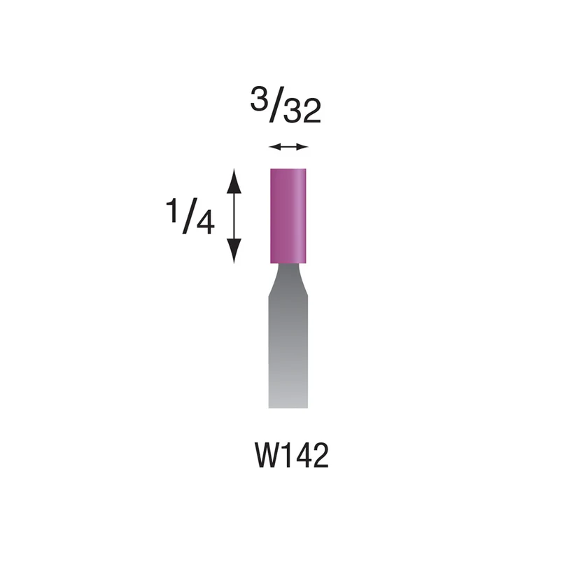 [333-1142] Purple Mounted Points, 1/8" Shank - W142, Pkg. of 12