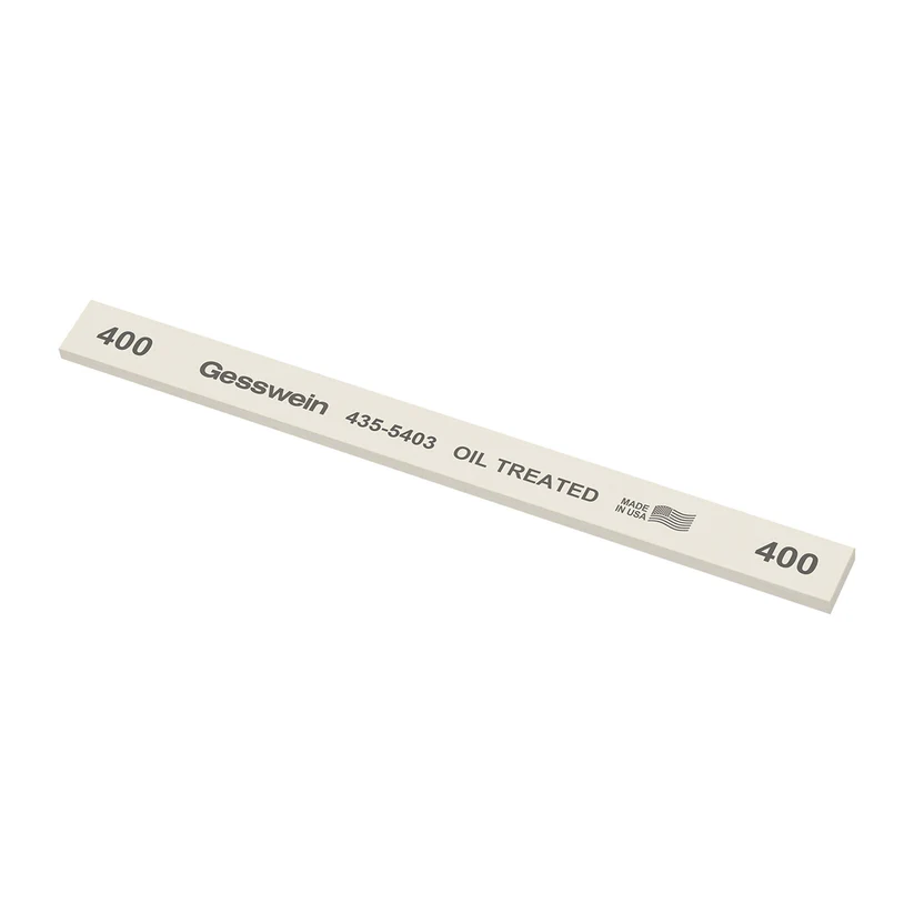 [435-5403] Gesswein® Oil-Treated Stones - 1/2" x 1/8" x 6", 400 Grit  (Pkg. of 12)
