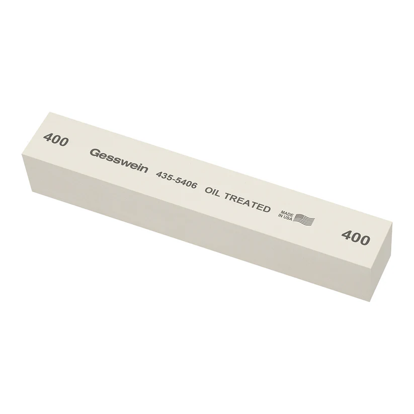 [435-5406] Gesswein® Oil-Treated Stones - 1" x 1" x 6", 400 Grit  (Pkg. of 6)