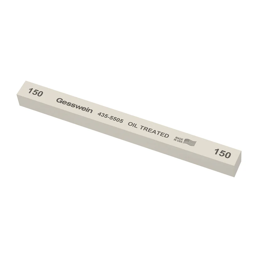 [435-5505] Gesswein® Oil-Treated Stones - 1/2" x 1/2" x 6", 150 Grit  (Pkg. of 6)