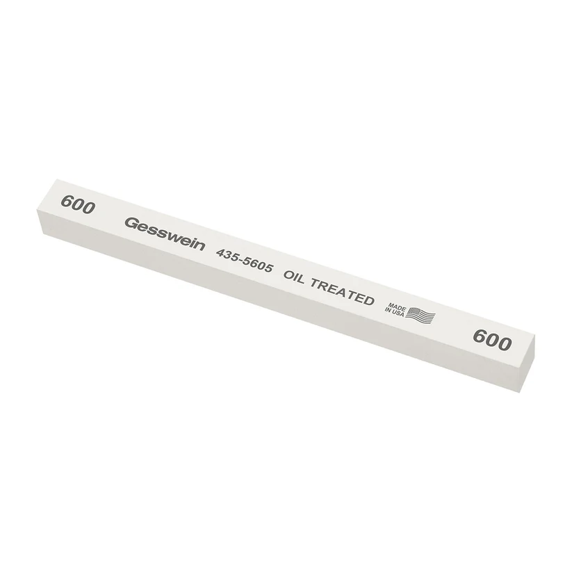 [435-5605] Gesswein® Oil-Treated Stones - 1/2" x 1/2" x 6", 600 Grit  (Pkg. of 6)