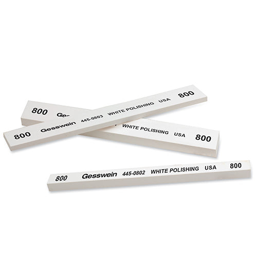 Gesswein® White Polishing Stones - 1/2" x 1/4" x 4", 800 Grit  (Pkg. of 6)