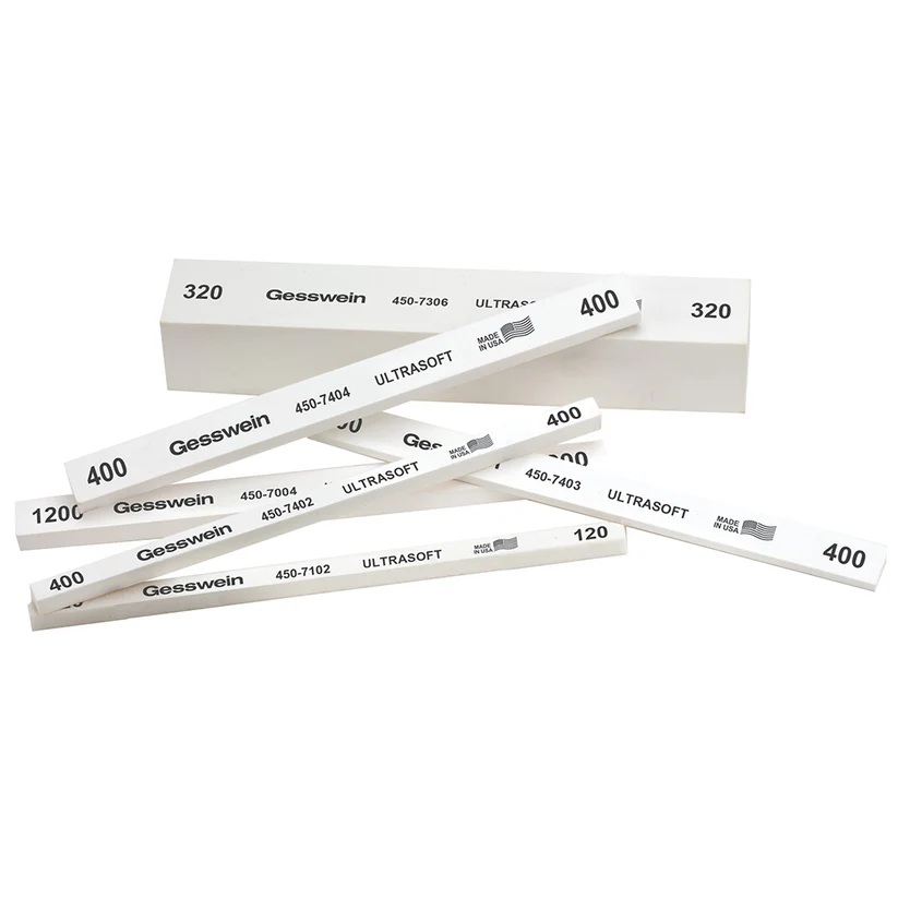 [450-7102] Gesswein® Ultra-Soft Stones - 1/4" x 1/4" x 6", 120 Grit  (Pkg. of 12)