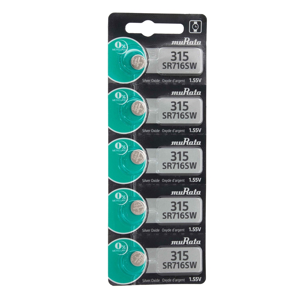 [808-3003] Sony® Murata Silver Oxide Watch Batteries - 315  (Pkg. of 5)