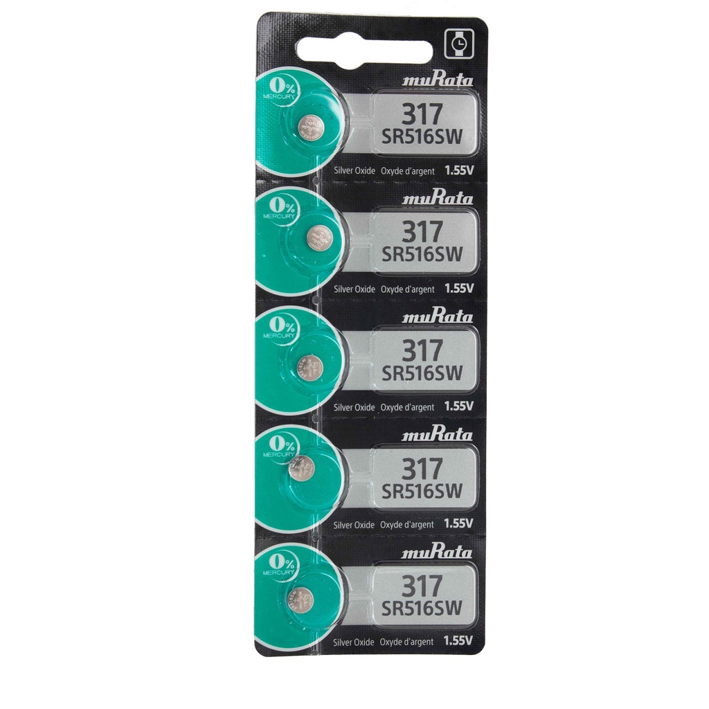 [808-3004] Sony® Murata Silver Oxide Watch Batteries - 317  (Pkg. of 5)