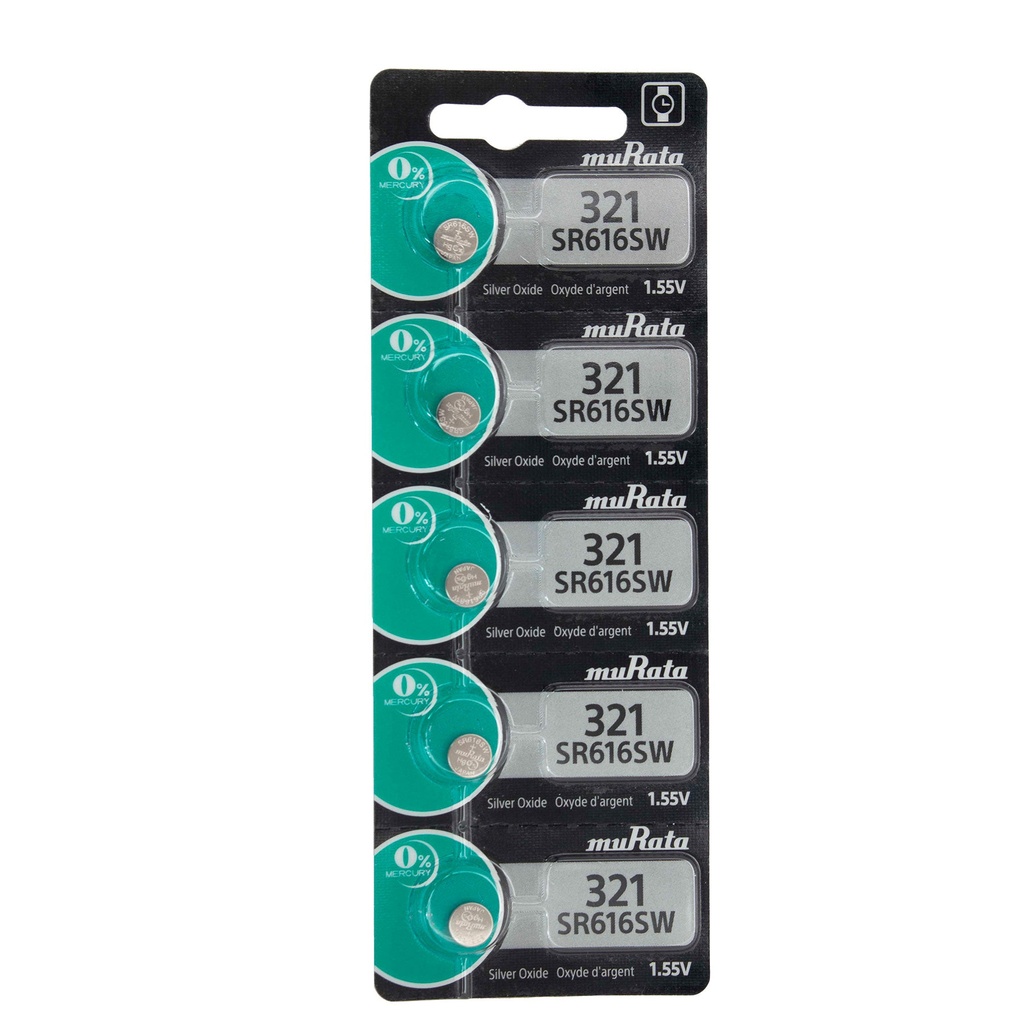 Sony® Murata Silver Oxide Watch Batteries - 321  (Pkg. of 5)
