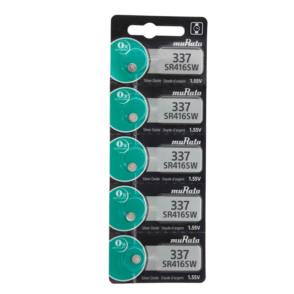 [808-3009] Sony® Murata Silver Oxide Watch Batteries - 337  (Pkg. of 5)