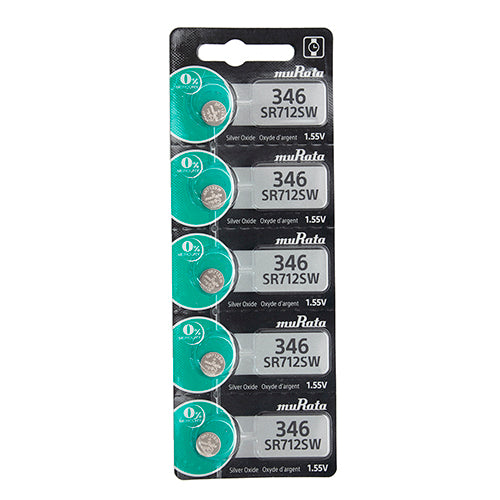 [808-3010] Sony® Murata Silver Oxide Watch Batteries - 346  (Pkg. of 5)