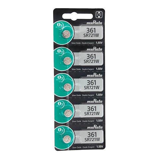 [808-3011] Sony® Murata Silver Oxide Watch Batteries - 361  (Pkg. of 5)