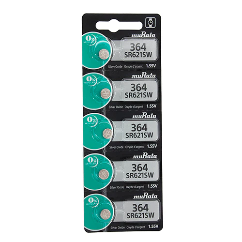 [808-3013] Sony® Murata Silver Oxide Watch Batteries - 364  (Pkg. of 5)