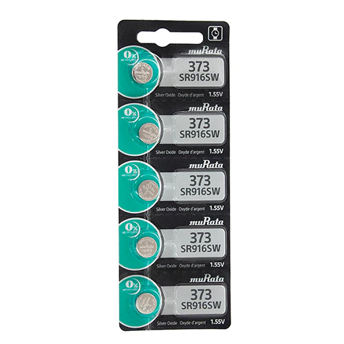 [808-3018] Sony® Murata Silver Oxide Watch Batteries - 373  (Pkg. of 5)
