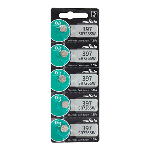 [808-3025] Sony® Murata Silver Oxide Watch Batteries - 397  (Pkg. of 5)