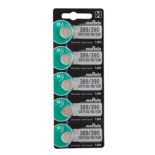 [808-3034] Sony® Murata Silver Oxide Watch Batteries - 389/390  (Pkg. of 5)