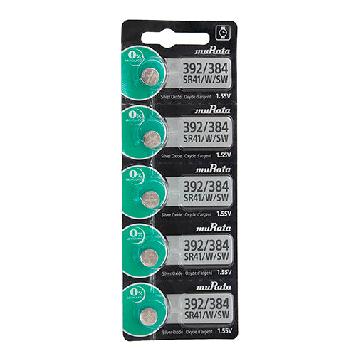 [808-3035] Sony® Murata Silver Oxide Watch Batteries - 384/392  (Pkg. of 5)