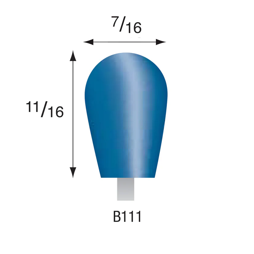 [300-1110] Blue Mounted Points, 1/8" Shank - B111, Box of 72