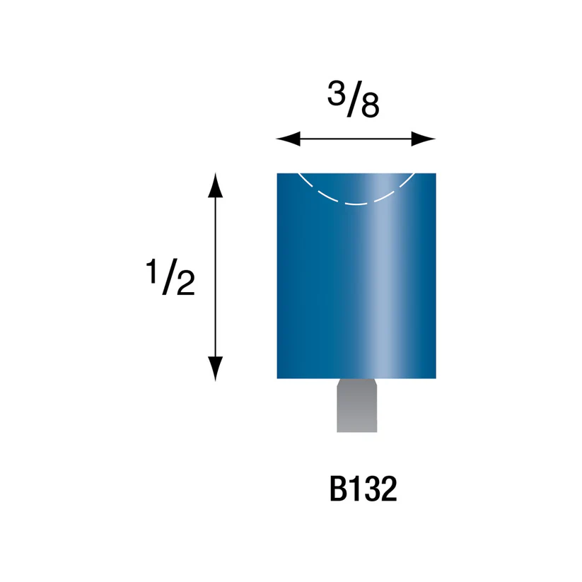 [308-1320] Blue Mounted Points, 3mm Shank - B132, Box of 72