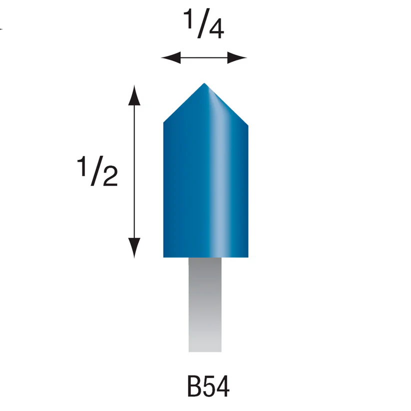 Blue Mounted Points, 3mm Shank - B54, Box of 72