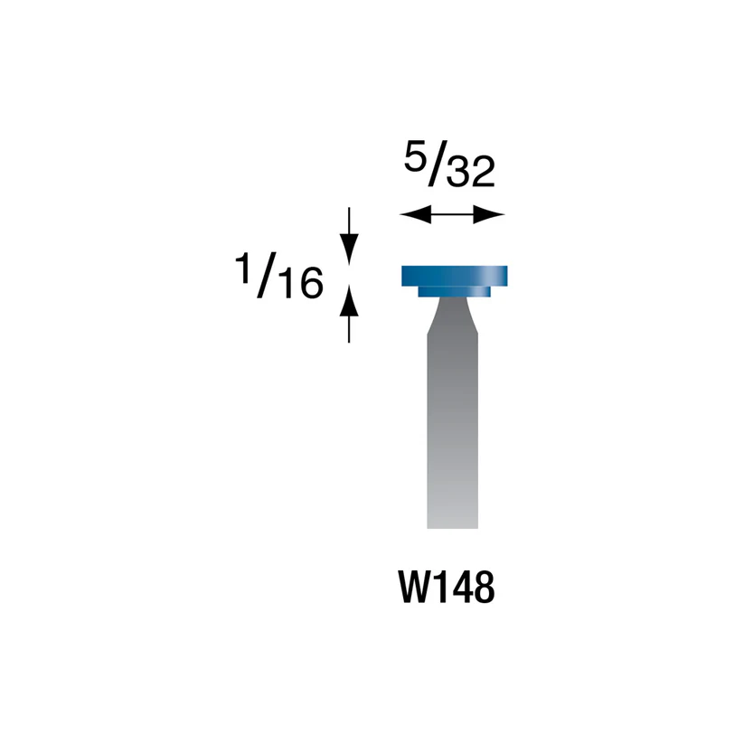 Blue Mounted Points, 3mm Shank - W148, Box of 72