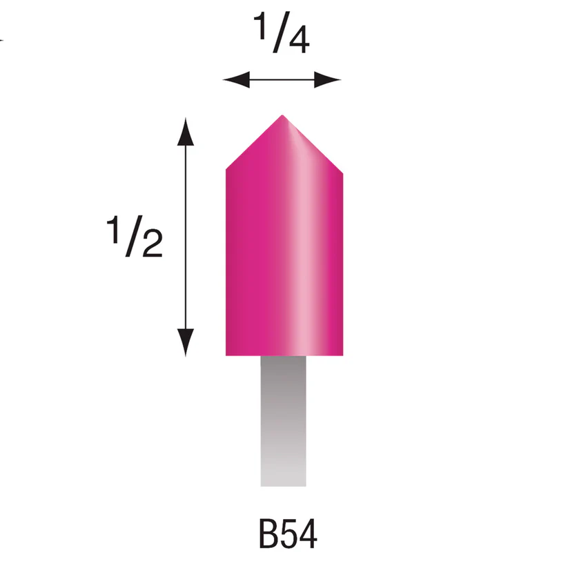 Pink Mounted Points, 1/8" Shank - B54, Pkg. of 12