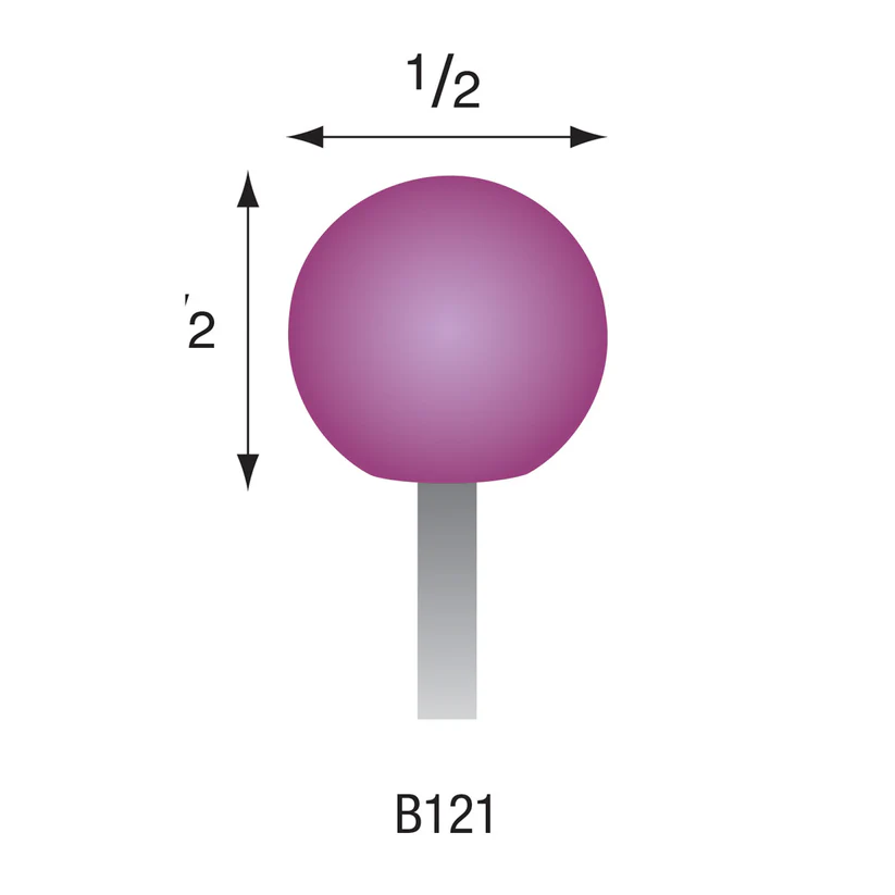 Purple Mounted Points, 1/8" Shank - B121, Pkg. Of 12
