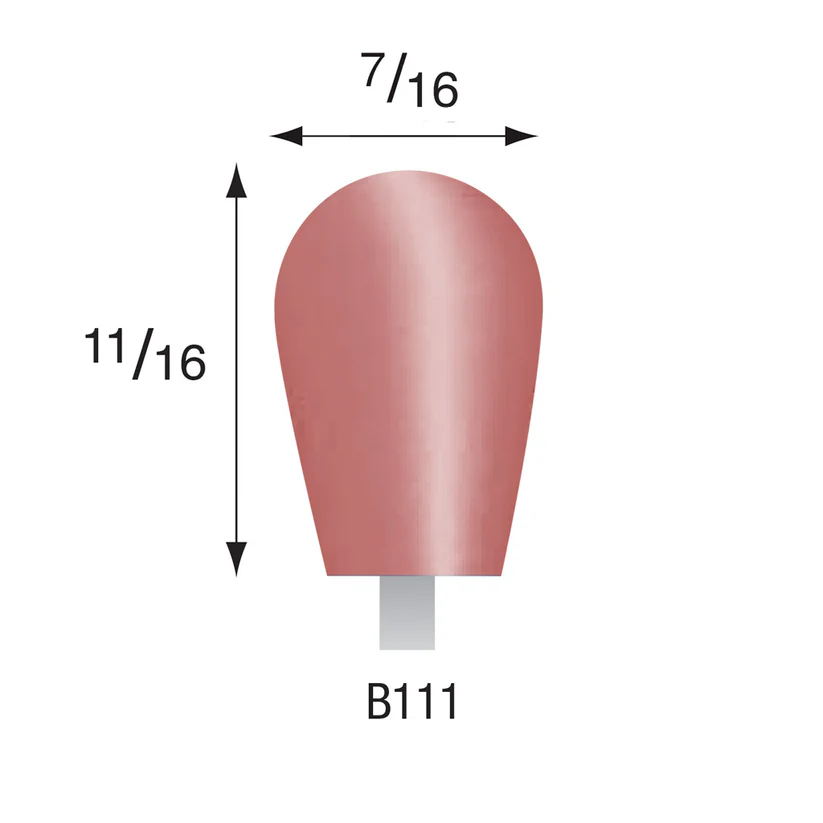 [309-1110] Red Mounted Points, 1/8" Shank - B111, Box of 12