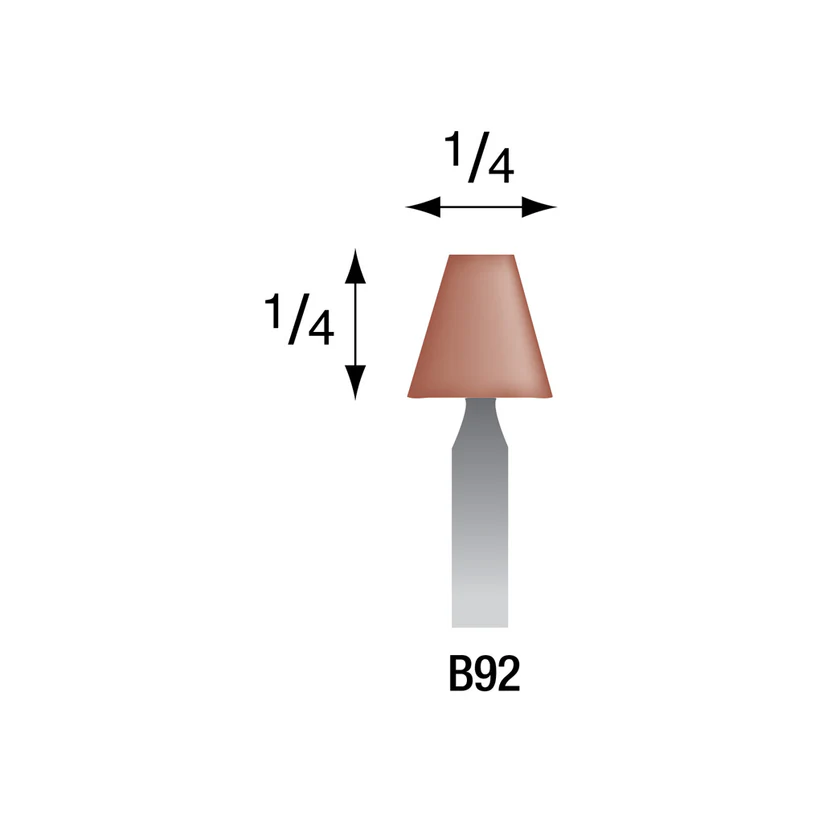 Red Mounted Points, 1/8" Shank - B92, Box of 12