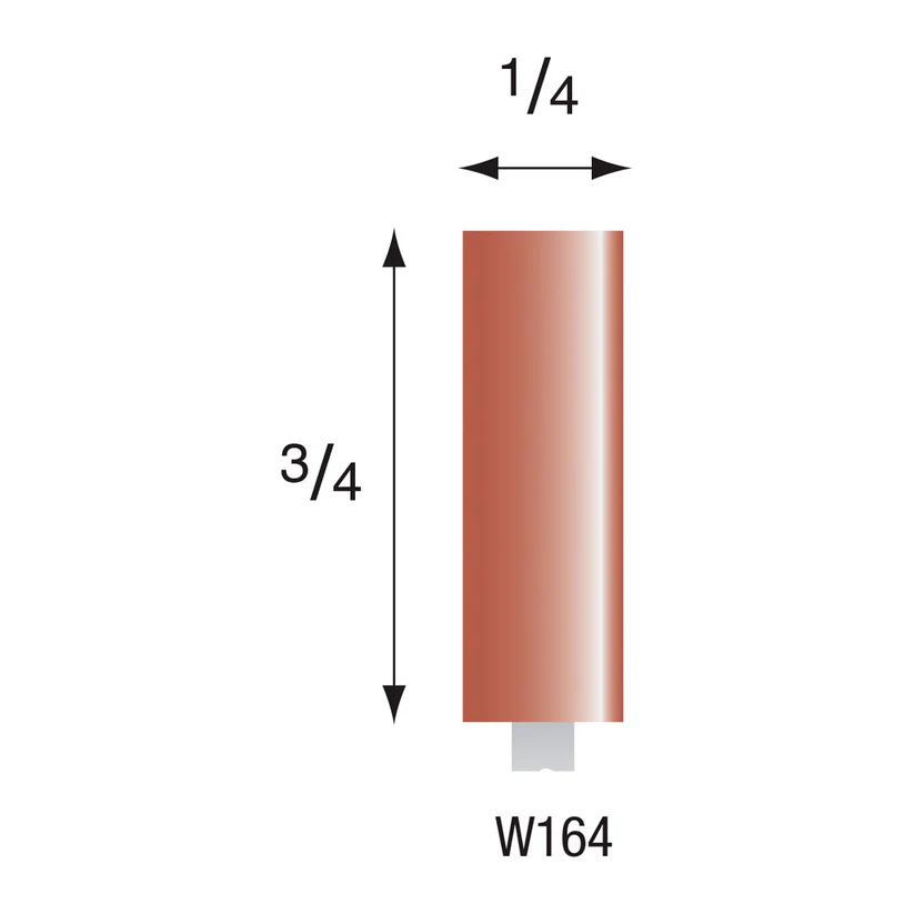 [309-1640] Red Mounted Points, 1/8" Shank - W164, Box of 12