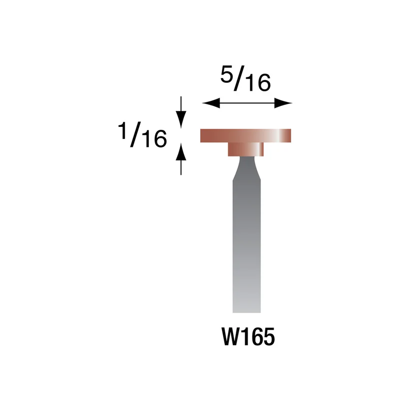 [309-1650] Red Mounted Points, 1/8" Shank - W165, Box of 12