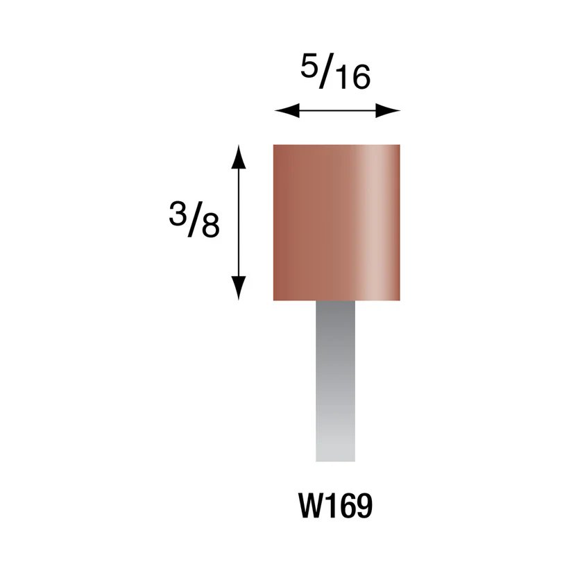 [309-1690] Red Mounted Points, 1/8" Shank - W169, Box of 12
