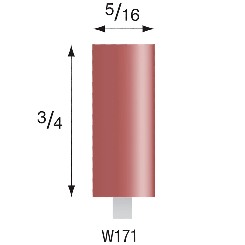 [309-1710] Red Mounted Points, 1/8" Shank - W171, Box of 12