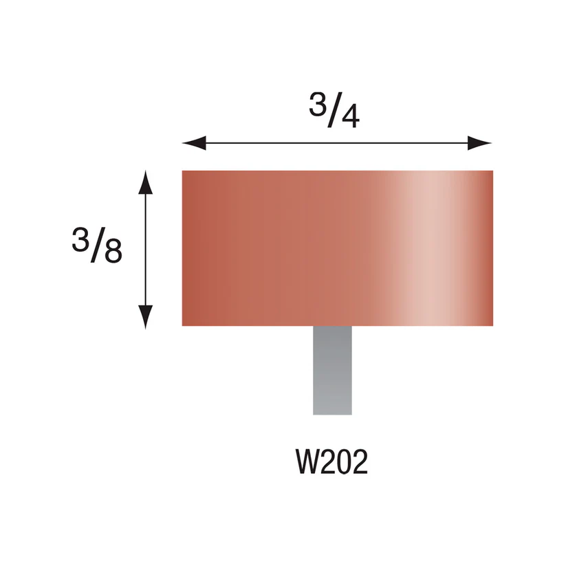 Red Mounted Points, 1/8" Shank - W202, Box of 12