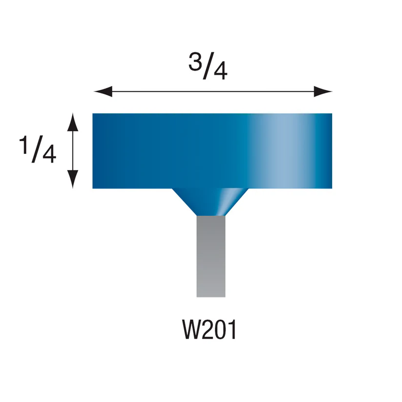 [308-2010] Blue Mounted Points, 3mm Shank - W201, Box of 12