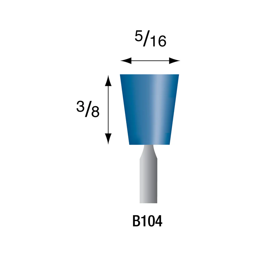 Blue Mounted Points, 1/8" Shank - B104, Box of 12
