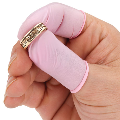 [816-0257] Large Pink Latex Finger Cots (1 Gross Bags)