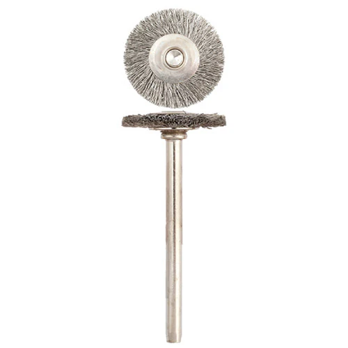 [112-7316] SUPRA® "MM" #731 Stainless 0.005" Wheel Brushes 3mm Shank (Pkg. Of 12)