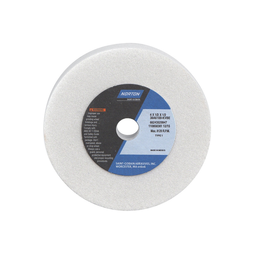 [845-0100] Norton® 100 Grit Aluminum Oxide Grinding Wheel