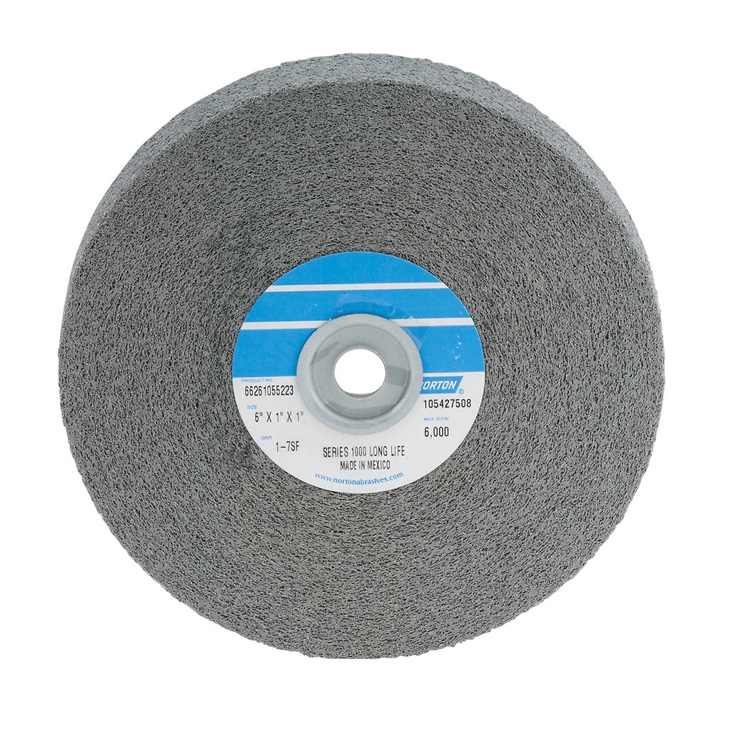 Norton® Bear-Tex® Wheels - 6" 180 Grit, with 1/2" Flanges